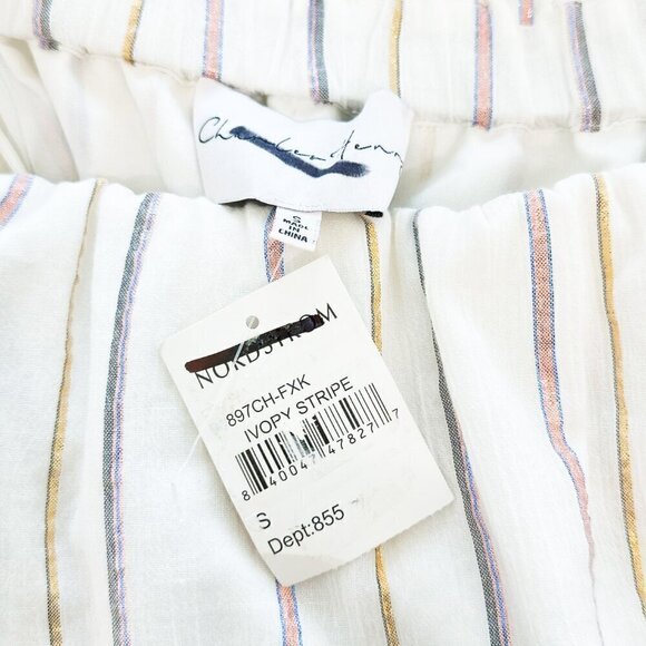 Charles Henry Metallic Stripe Popover Off Shoulder Summer Dress NWT NEW S - Picture 4 of 4